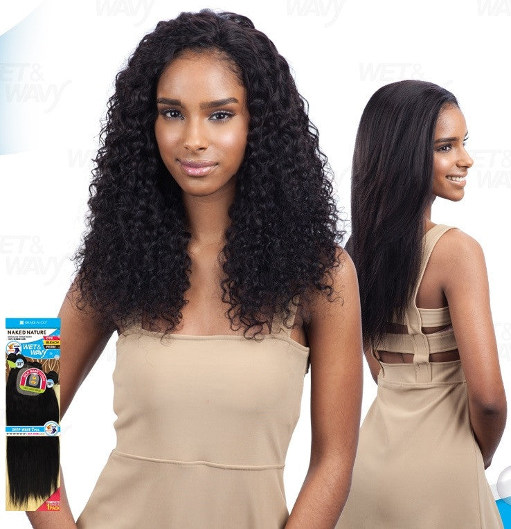 Naked Nature Brazilian Virgin Remy Wet & Wavy DEEP WAVE 7pcs 14"14"16 ...